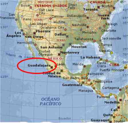 guadalajara map usa mexico